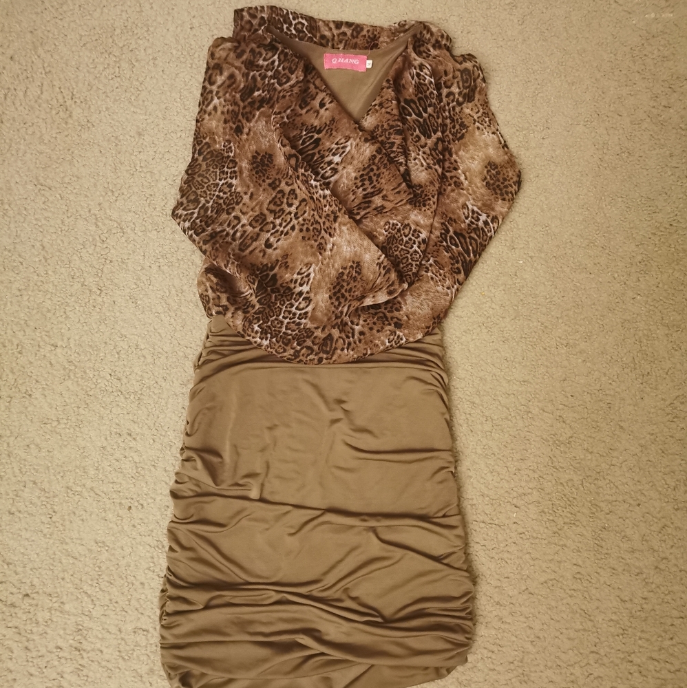 Leopard Print party dress size M